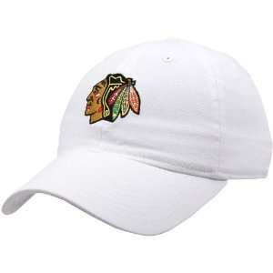 Reebok Chicago Blackhawks White Team Logo Adjustable Hat 