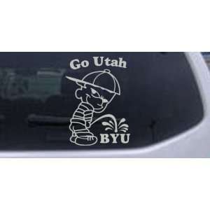  Silver 22in X 15.9in    Go Utah Pee On BYU Car Window Wall 