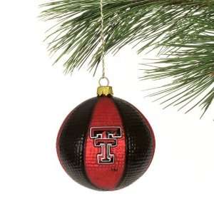 Texas Tech Red Raiders Collegiate Glass Basketball Ornament:  