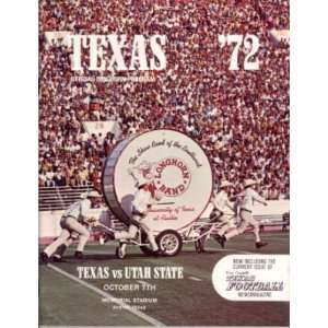  1972 Texas Longhorns vs Utah State Football Program 