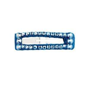  blue rhinestone rectangle barrette Beauty