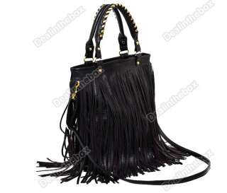 Womens Fashion Punk Tassel Fringe Handbag Shoulder Bag  