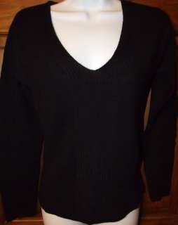 BONNIE & BILL Black V Neck Sweater Size M NWT  