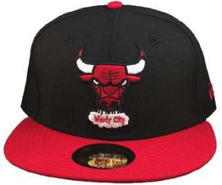 Chicago Bulls hat New Era all Black w/ Red billl 7 3/8  