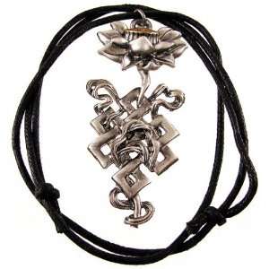  Pewter Lotus Knot Pendant W/ Cord Necklace   Purity 