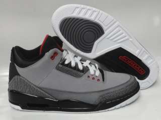 Nike Air Jordan 3 Retro Grey Black Sneakers Mens Sz 10  