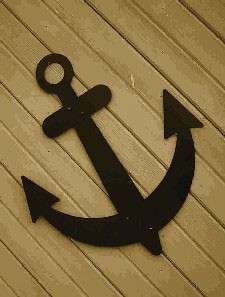 Black Metal Sailboat Ship Wall Anchor Decorative 32  