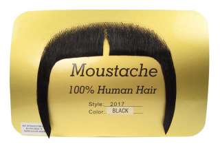 Moustache Mustache Fu Manchu Biker Costume Black + GLUE  