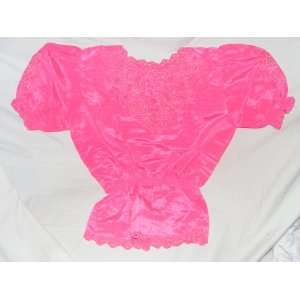  Womens Original Handmade Thai Blouse  Pretty Pink Size 