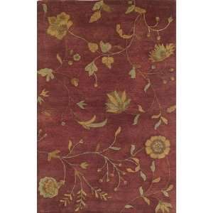  Capri All Over Floral Red and Gold Rug Size: 36 x 56 