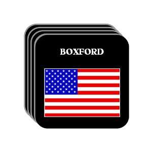 US Flag   Boxford, Massachusetts (MA) Set of 4 Mini Mousepad Coasters