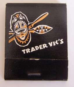 Trader Vics Beverly Hilton Tiki Bar Matchbook Unused  