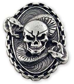 Tandy Leather Skull & Snake Concho 71507 06 NWT Biker  
