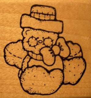 RETIRED CTMH Christmas Rubber Stamp  Snowman Teddy Bear  
