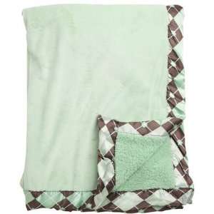  Northpoint Sherpa Back Baby Blanket w/ Satin Trim   Mint 