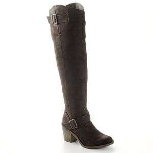 NEW WOMENS SHOES CANDIES BOOT BROWN FAUX LEATHER TALL OVER THE KNEE 