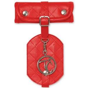  Red Quilted Luggage Tag & Red Quilted/Zebra Handle Wrap 