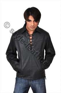 Mans LEATHER Pullover Biker Shirt Most Sizes  