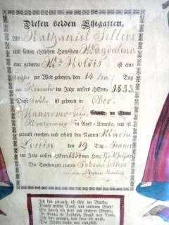 1833 antique FRAKTUR baptism cert SELLERS montgomery pa  