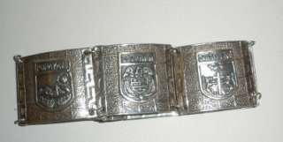 Antique 44.7 grams 900 Silver Panel Bracelet Santa Marta Cartagena 