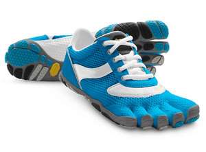   WOMENS VIBRAM FIVEFINGERS SPEED WHITE/BLUE FITNESS SHOES SIZE  