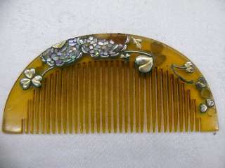 TAISHO Antique Ornamental Comb w/Raden V149  