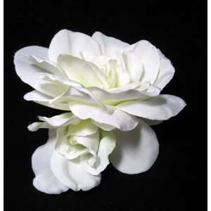  Large White Gardenia Hair Flower Clip 