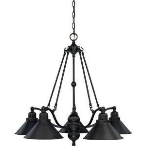 Nuvo 60/1702 Bridgeview 5 Light Chandeliers in Mission Dust Bronze 