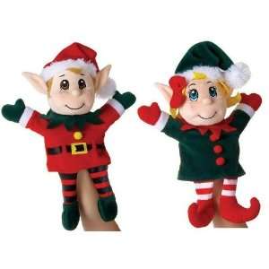  Plush Santas Secret Elf Boy & Girl Hand Puppet Set 11 