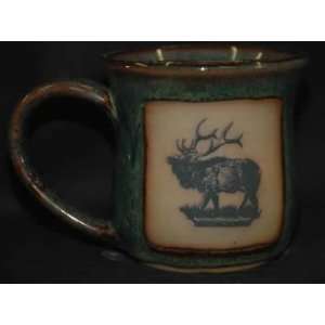 Elk Wildlife Mug 14 oz Mug in Sea Mist 2D:  Kitchen 