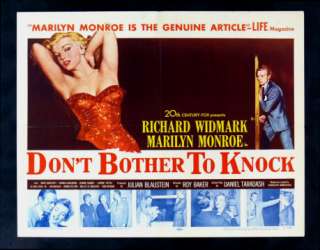 DONT BOTHER TO KNOCK * MARILYN MONROE MOVIE POSTER 1952  