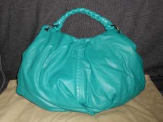 Bottega Veneta Leather Hobo Bag Tote Emerald Green  