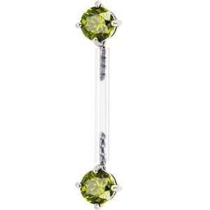  Olive Cubic Zirconia Bioplast Intimate Piercing Jewelry