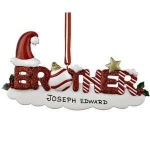  Personalized Brother Letters Christmas Ornament: Home 