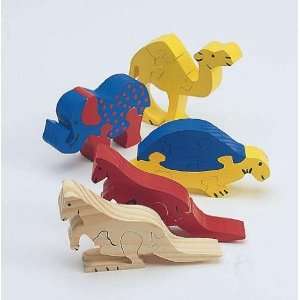  Wooden Animal Puzzle   Safari Animals (Pack of 12) Toys & Games