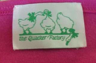 Quacker Factory Pink Candy Cane Holiday Shirt L  