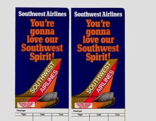 Old School SOUTHWEST AIRLINES Love That Spirit Ticket Jackets   1982 
