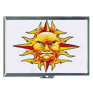 Evil Sun God Tattoo Fire ID Holder, Cigarette Case or Wallet MADE IN 