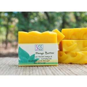  Mango Butter Handmade Soap   3 Bars 4oz/ea: Beauty