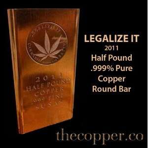 Copper Bullion Bar   Half Pound 