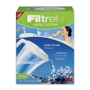  Water Pitcher, Filtering, Holds 12 Cups, Clear: Office 