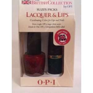  Opi British Collection Suzis Pick Lacquer and Lips Abbey 