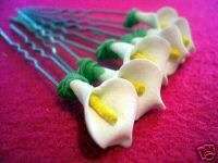 Medium Calla Lily Hair Pins~ Bridal Wedding Hairpins  