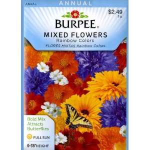  Burpee 40965 Mixed Flowers Rainbow Colors Seed Packet 