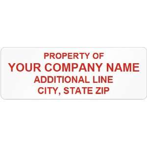  Asset Labels, Property of Company Name with two lines of 