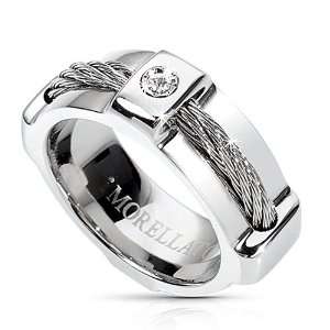 Morellato Mens Ring in White Steel with Diamond, form Fantasy, line 