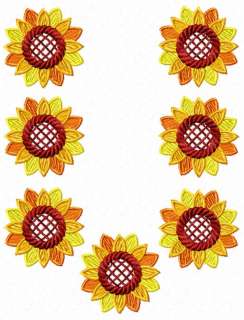 Sunflowers Ornaments 16 Machine embroidery designs set  
