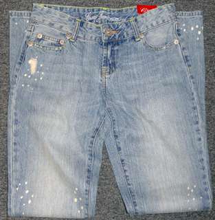 NWT Guess Malibu Destroy Indigo Flare Slim Ultra Low Rise Womens Jeans 