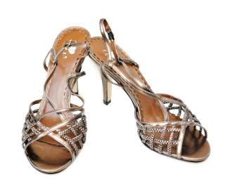 Half Sugar Bronze High Heel Womens Sandals Evening Dress Shoes (Retail 