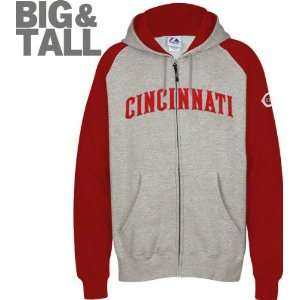 Cincinnati Reds Big & Tall Red Raglan Full Zip Hoodie  